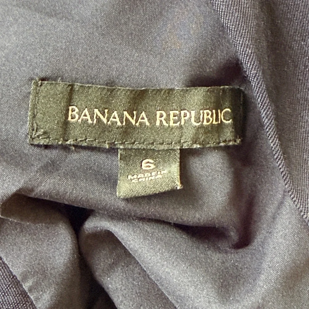 Banana Republic Navy Blue Wide Leg Knot Front V-Neck Jumpsuit‎ Pockets Womens 6